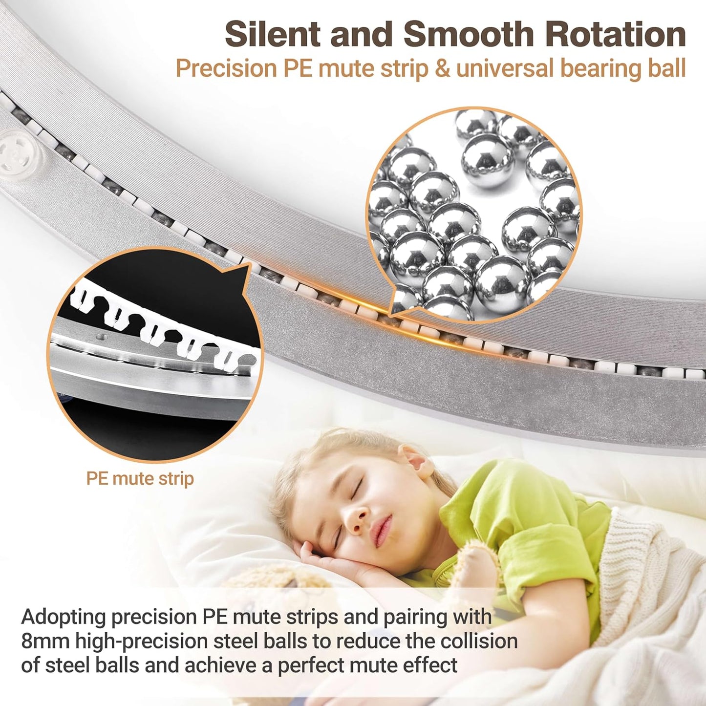 24 Inch Lazy Susan Aluminum Alloy Rotating Turntable Bearing, Non - Slip Mute Metal Bearing Swivel Plate Hardware for Dining and Workbench,880 Pounds Capacity