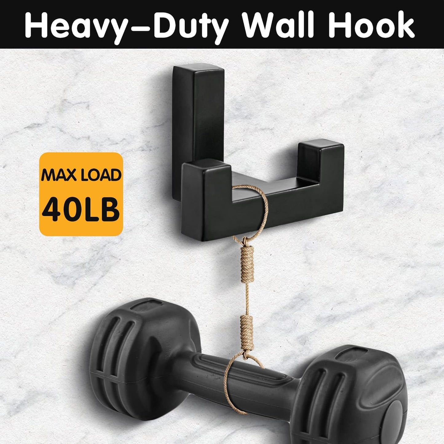 5 Pack Heavy Duty Double Claw Coat Hook Wall Mount with Screw Retro Double Coat Hook Utility Hook for Coats, Scarves, Bags, Towels, Keys, Hats, Mugs, Hats (Black)