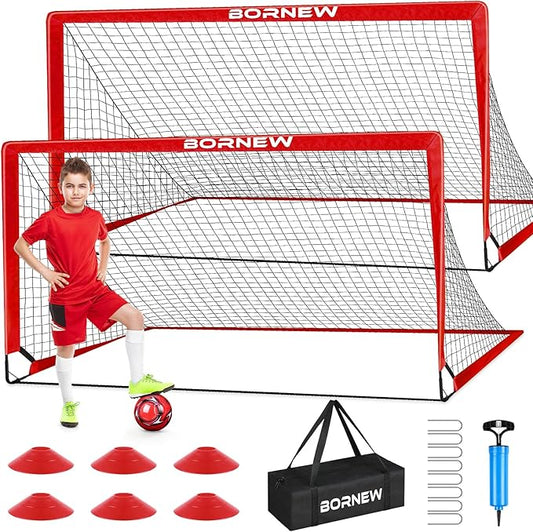 Kids Soccer Goal for Backyard Set - 2 6X4 / 4X3 ft
