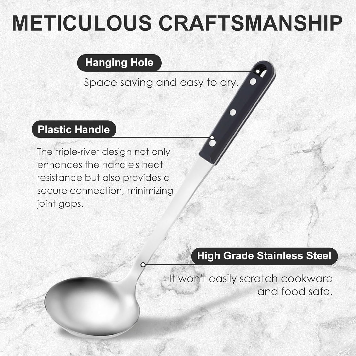 Pleafind 4-Pcs Cooking Utensils Set, Stainless Steel Kitchen Utensils, Mirror Polished Kitchen Essentials Set Include Wok Ladle, Slotted Spoon, Wok Spatula ＆Slotted Spatula, Dishwasher Safe