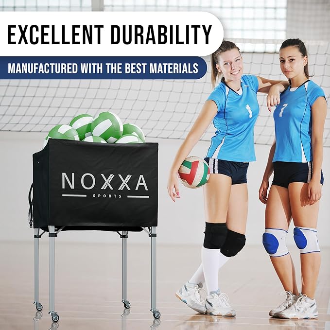 Volleyball Cart with Wheels - Portable Volleyball Ball
