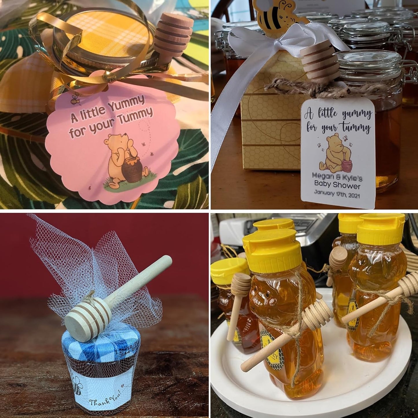 70 PCS Honey Dipper Stick,3 inch Mini Honey Dippers, Wooden Honey Dipper Stick,Honey Stirrer Honey Wand for honey Collecting Dispensing Drizzling Jar Portable and Wedding Party