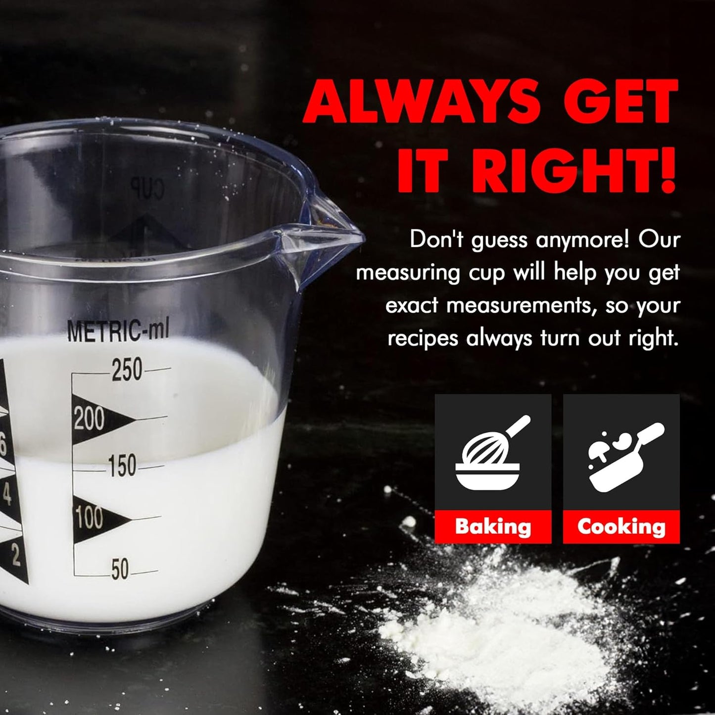 Chef Craft Select Plastic Measuring Cup, 1 Cup Capacity, Clear