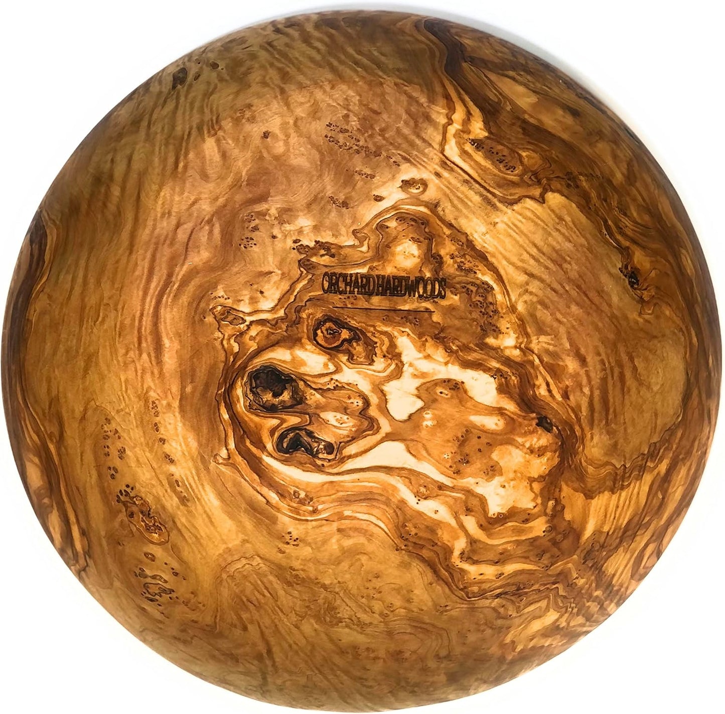 13"+ Artisan Olive Wood Serving Bowl from Rare 200-300 year old Olive Trees- for Salads, Fruit, Snacks, Popcorn, Centerpiece. XXXL (Size13-14 x 4-5.5")