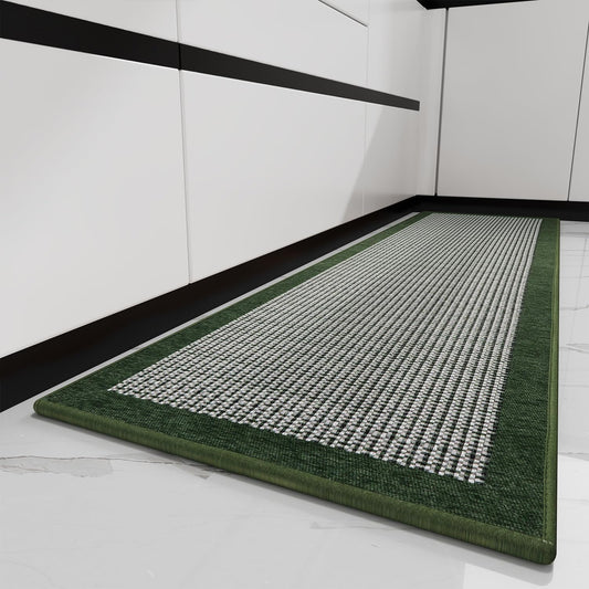 PADOOR Kitchen Mats for Floor, Kitchen Rugs Non Slip Washable, Rubber Backed Kitchen Runner Super Absorbent Long Kitchen Floor Mat Sink Rug, 20"x70" Green