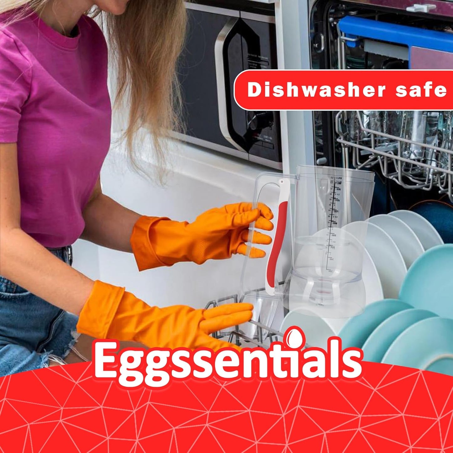 Eggssentials Pancake Batter Dispenser - Batter Dispenser with Squeeze Handle for Cupcakes - Pancakes - Cookie Cakes - Waffles - and Biscuit Separation.