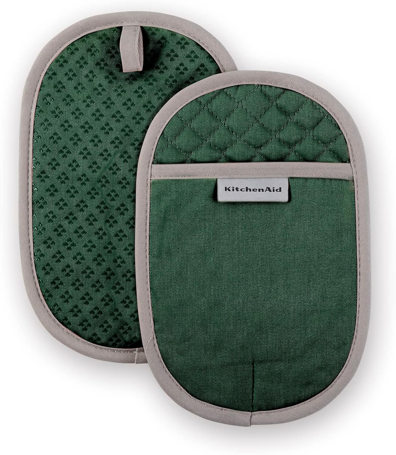 KitchenAid Asteroid Pot Holder 2-Pack Set, Pebbled Palm Green, 6.5"x10"