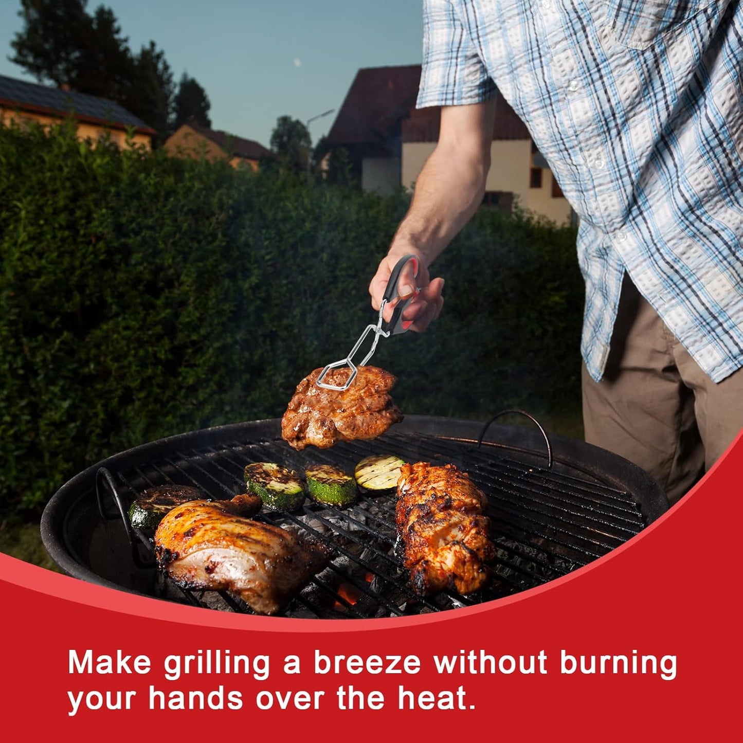 Coitak 3 Pack Scissor Tongs Cooking Stainless Steel Food Tongs Barbecue Grilling Tongs for Flipping Food Tool, 9/11/13 Inch