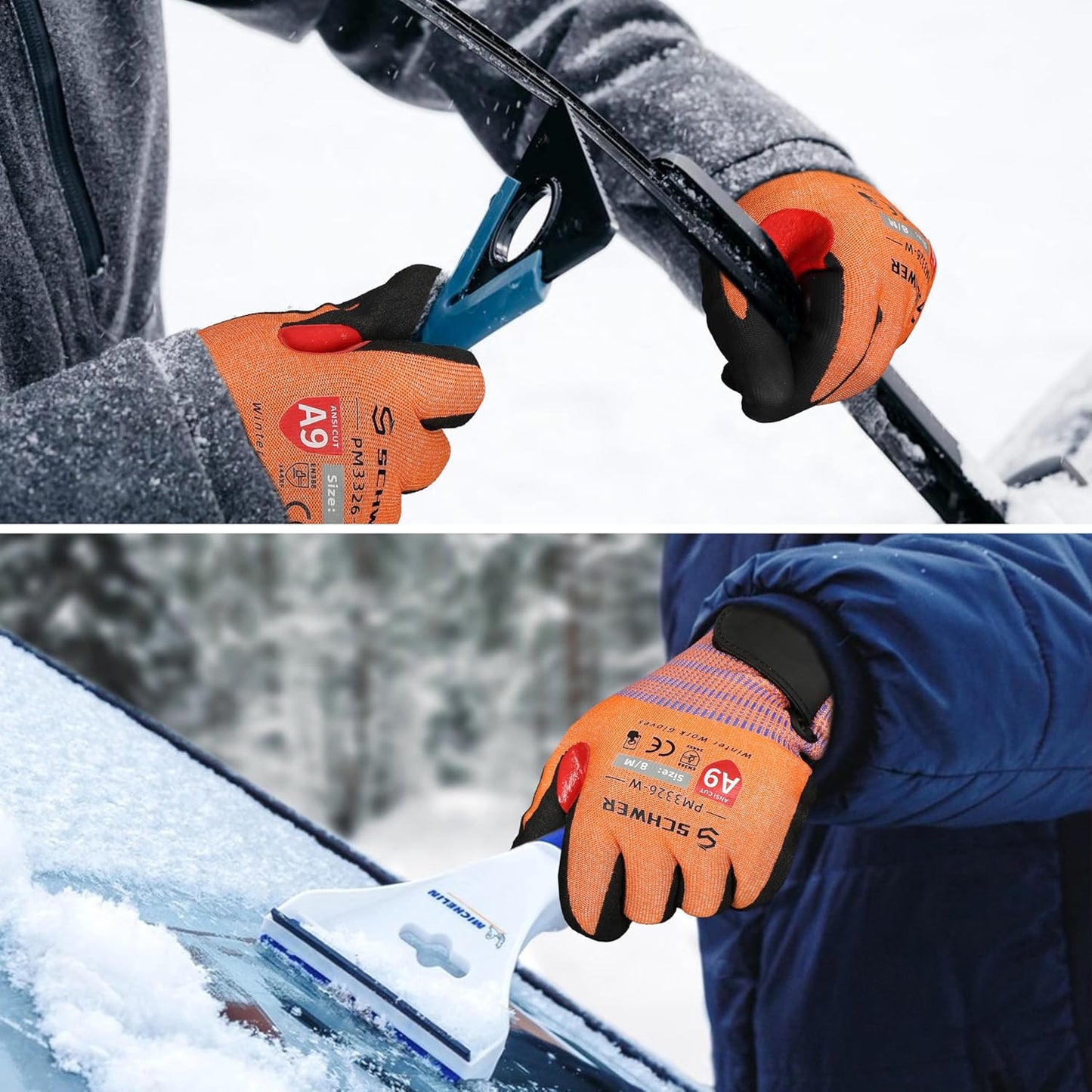 Schwer FreezeGuard-X Winter Work Gloves for Men and Women, ANSI A9 Cut Resistant Glove for Extreme Protection, Freezer Gloves With Super Grip, Thermal Insulated, PM3326-W (XXL,1 Pair)