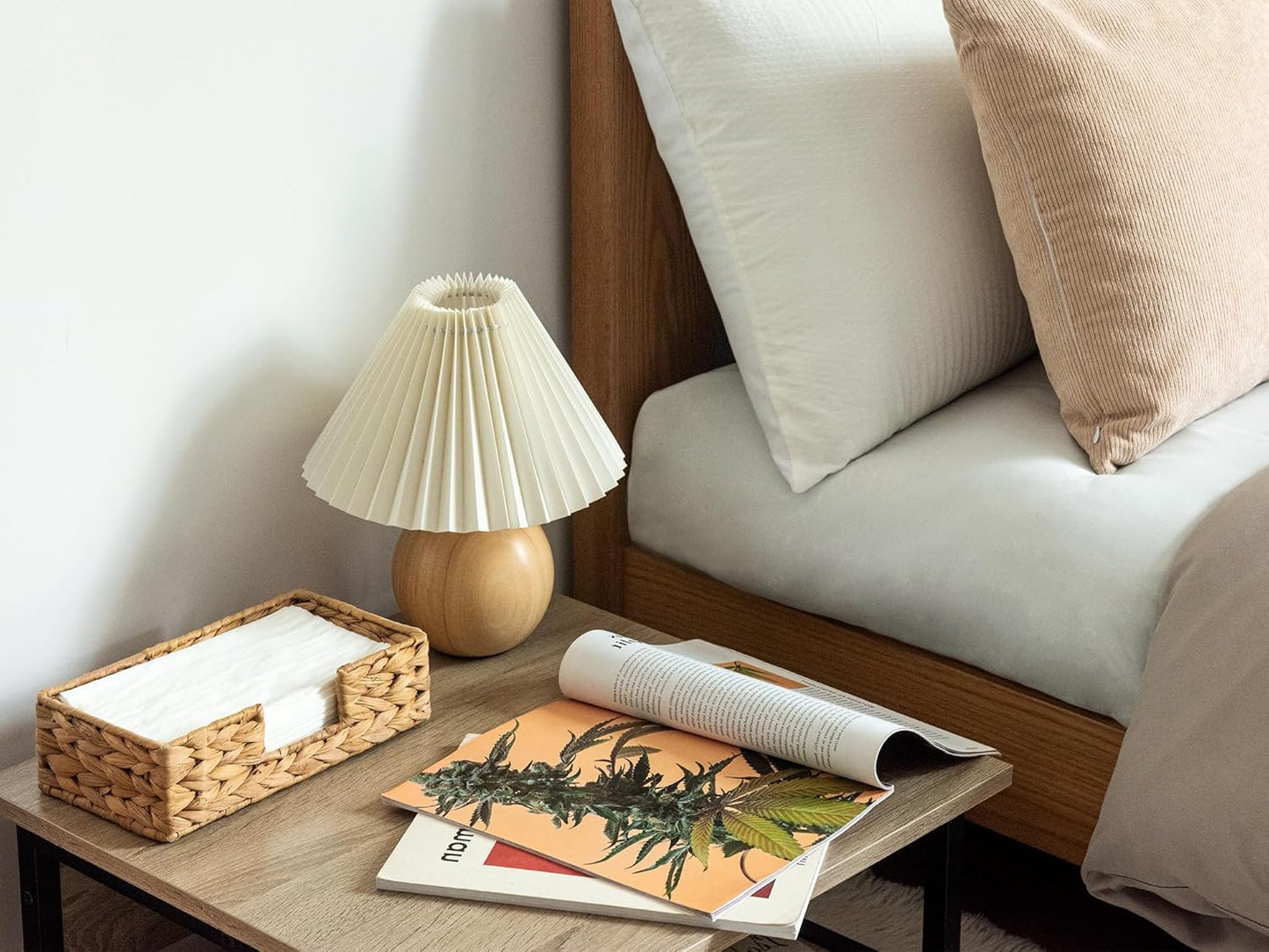 StorageWorks Water Hyacinth Napkin Holder for Bathroom, Wicker Napkin Baskets for Bathroom, Guest Towel Holder, 9 ¾"L x 5"W x 2 ¾"H, 1 Pack