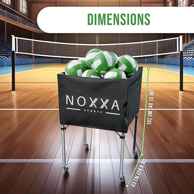 Volleyball Cart with Wheels - Portable Volleyball Ball