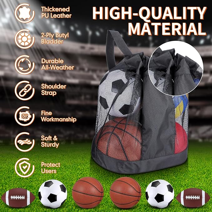 Lenwen 6 Pcs Sport Balls Set for Kids Teens