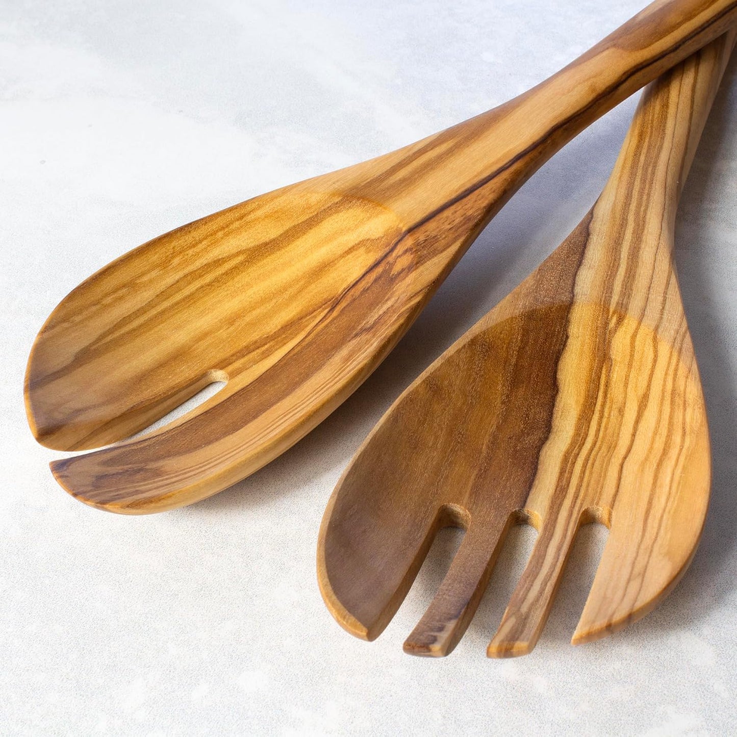 Rock & Branch Olive Wood Salad Serving Utensils, Great for Tossing and Serving Salad, Pasta and More