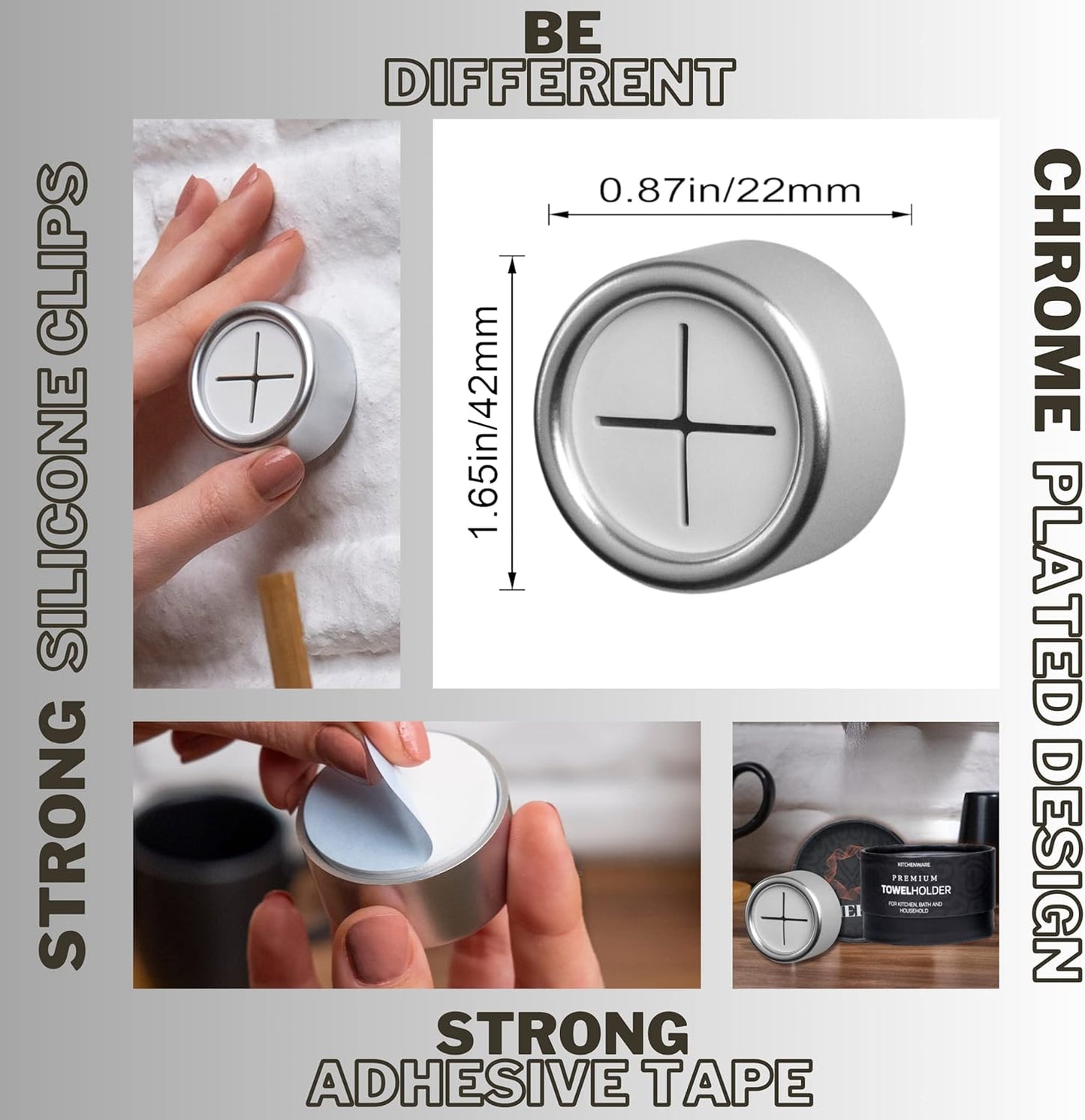 HEFA Towel Hooks, Towel Holder, Dish Towel Holder, Kitchen Organization, Kitchen Towel Hook, Kitchen Towel Holder, Hand Towel Holder, Kitchen Gadgets 8 Pack Eco