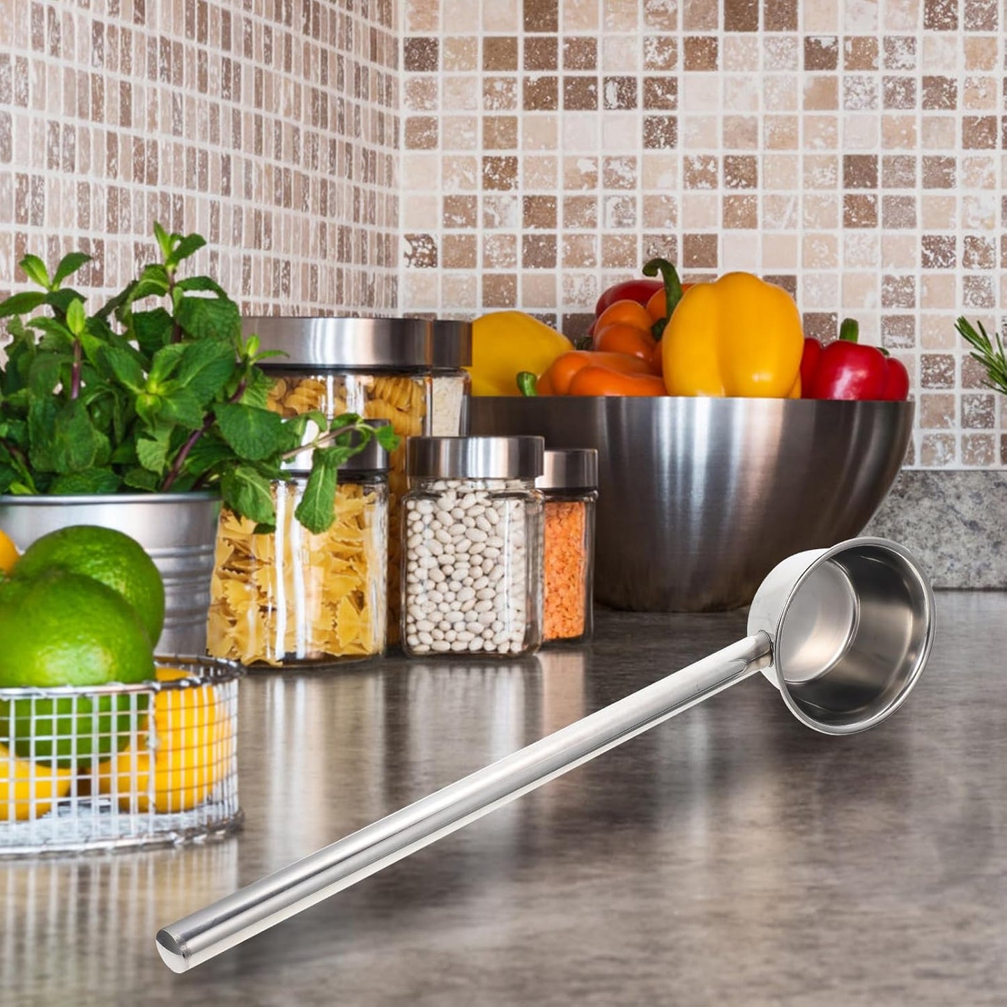 DOITOOL Long Spoon Long Handle Ladle Water Ladle Handle Water Spoon Stainless Steel Soup Multi- Canning for Commercial Home Bathroom Garden ing 55x6.2 cm Soup Scoop Scoop