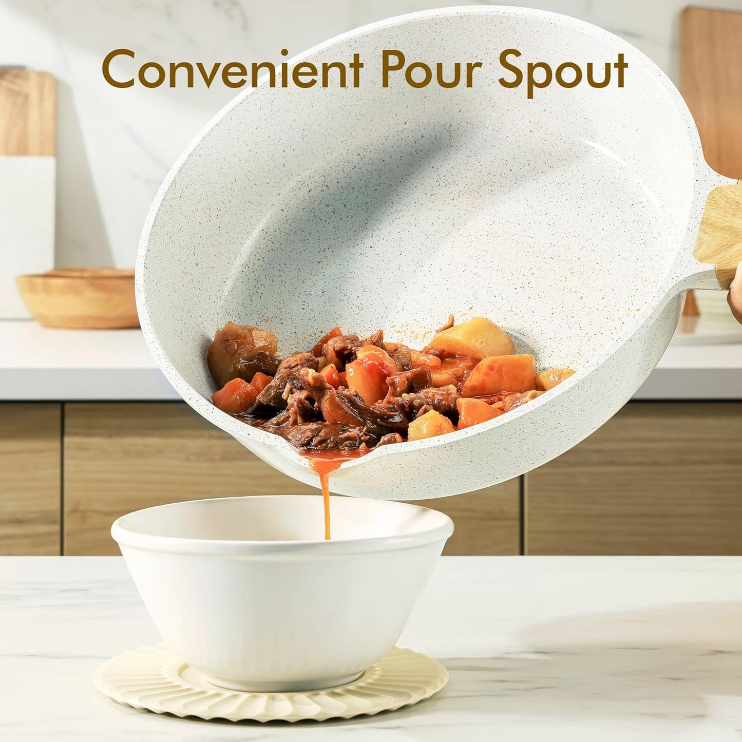 SENSARTE Nonstick Ceramic Sauté Pan 11-Inch/4.3QT, Non-toxic Deep Frying Pan Skillet with Lid, Healthy Jumbo Cooker, Stay Cool Handle, Induction Compatible, PFOA & PFAS Free