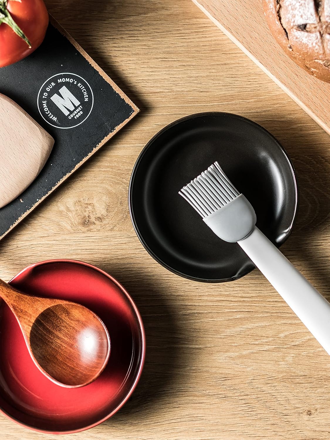 Spoon Rest for Stove Top, Cooking Spoon Rest & Spoon Holder for Stove Top, Kitchen Utensil Holder for Spoons Ladles Tongs Spatula for Housewarming Gift, Black