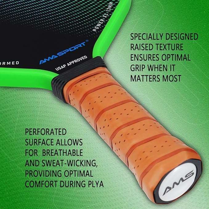 AMA SPORT Pickleball Paddles Set of 2 USAPA 1Portable Carry 2 Pickleball 3 Edge 4 Pickleballs, 2 Grip