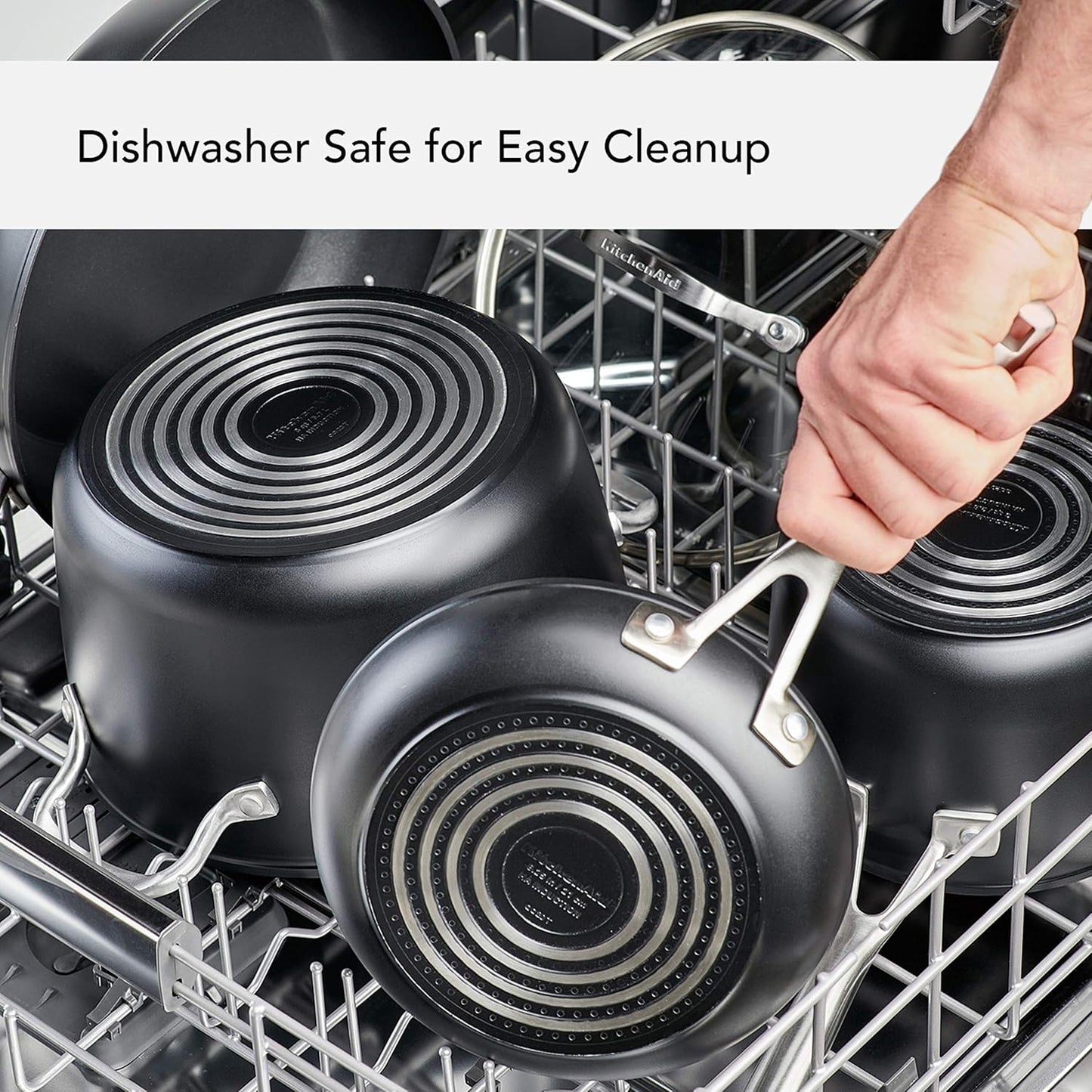 KitchenAid Hard Anodized Induction Nonstick Fry Pan/Skillet with Lid, 12.25 Inch, Matte Black