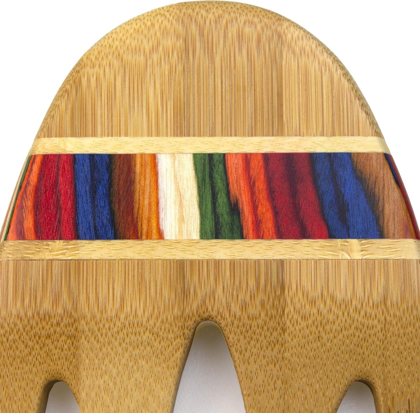 Totally Bamboo Baltique Marrakesh Collection Salad Hands Serving Utensils, Bamboo and Colored Birch Wood