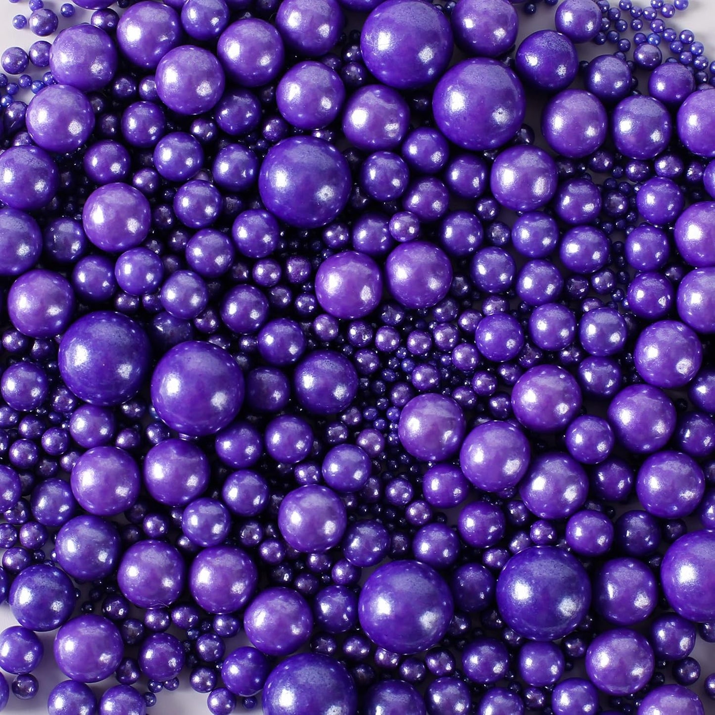 Kasvan Purple Pearl Sugar Sprinkles - Edible Candy Pearls 130g/4.58 Oz, Mix Size, Baking Cake Decorations, Ice Cream Toppings and Cookie Decorating, Wedding Party Chirstmas Supplies