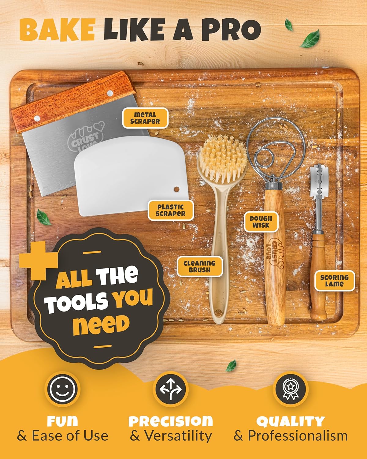 Dutch Oven for Bread Baking - incl. Sourdough Baking Supplies like Banneton Proofing Basket - 6.75QT Enameled Oval Cast Iron Bread Oven with Lid & Scoring Tool Lame