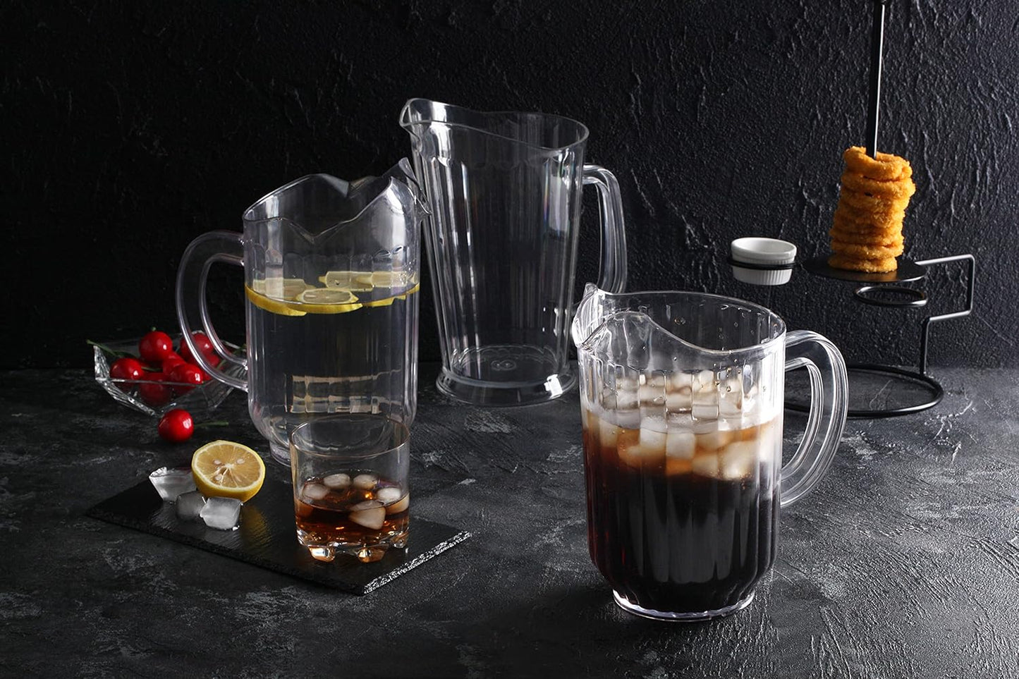 New Star Foodservice Resturant-Grade Polycarbonate Plastic Water Pitcher (Tapered Style (Clear), 60 oz (Set of 12))