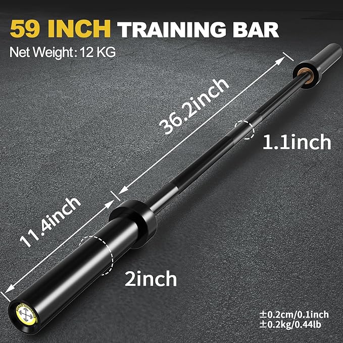 POWER GUIDANCE Chrome Olympic Barbell Bar 2 Inch 4ft/5ft/6ft