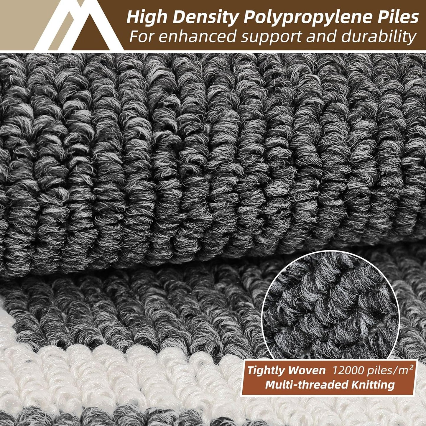 COSY HOMEER Long Kitchen Floor Mats for in Front of Sink Super Absorbent Kitchen Rugs and Mats 24"x79" Non-Skid Kitchen Mat Standing Mat Washable,Polypropylene,Dark Grey,Frame