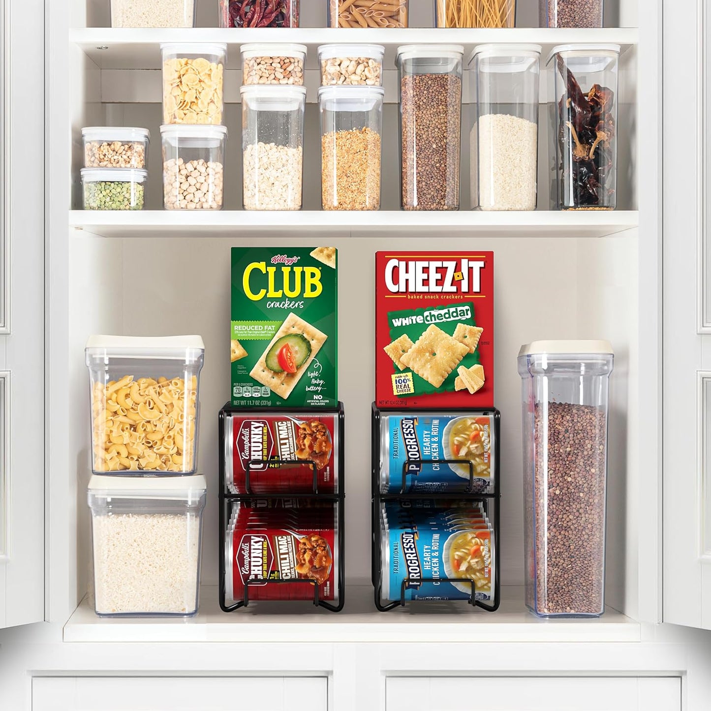 Sorbus 2-Pack Soda Can Dispenser Rack – Beverage Organizer for Refrigerator, Holds 12 Standard 12oz Cans (Black)