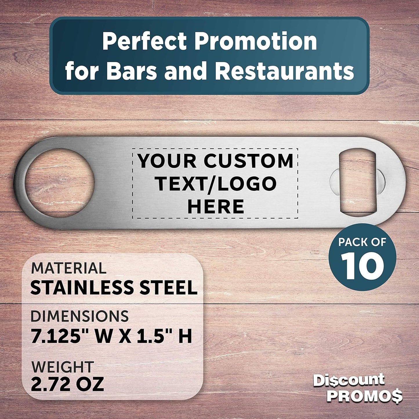 Custom Stainless Steel Beer Bottle Openers Set of 10, Personalized Bulk Pack - Bartender Kit, Bar Accessories, Perfect for Parties, Indoor & Outdoor Events - Silver