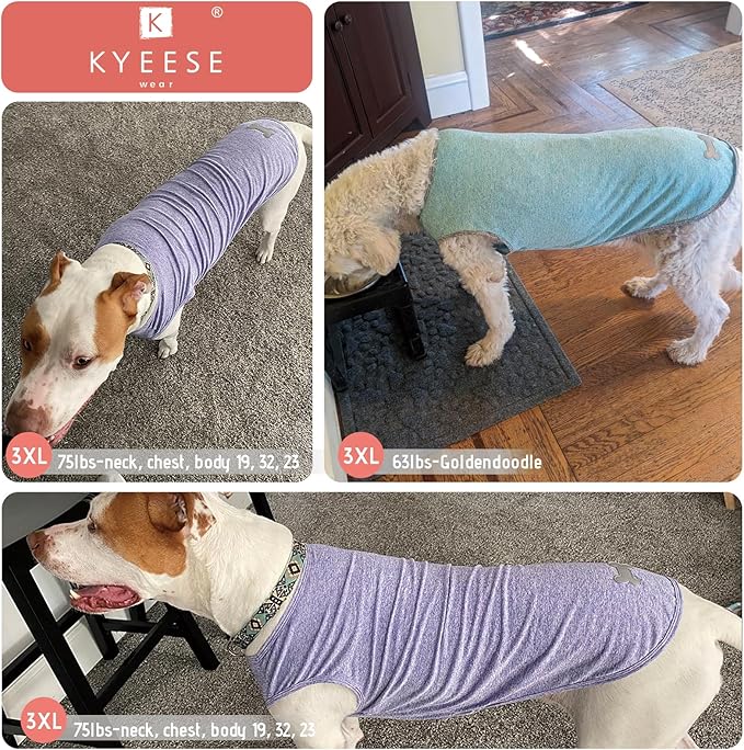 KYEESE 2 Pack Dog Shirts for Large Dogs Quick Dry Soft Stretchy Dog T-Shirts with Reflective Label Tank Top Sleeveless Vest Sun Protection Pet Clothes, Coral Red+Grey, 3XL