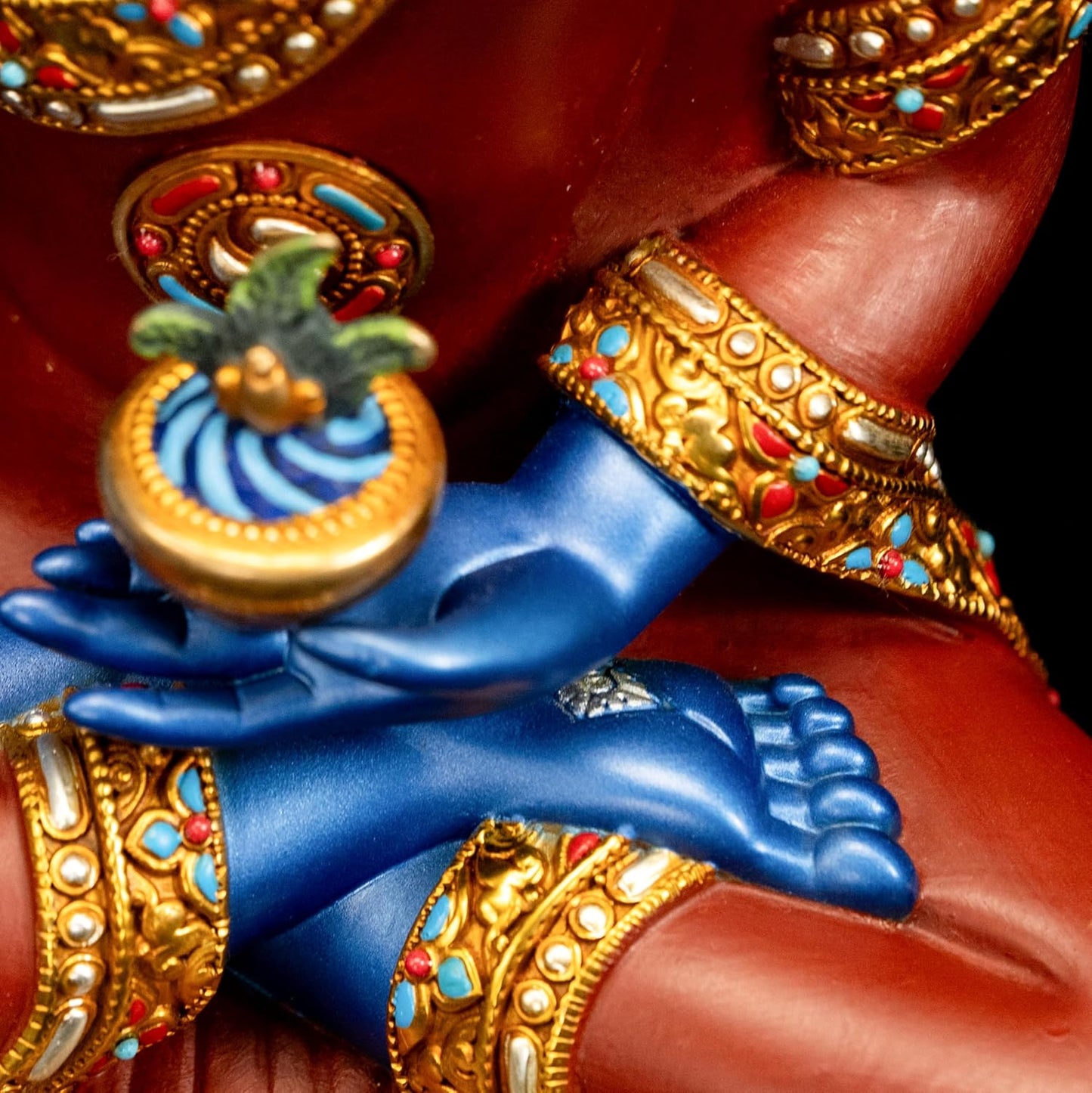 Medicine Buddha Statue Indoor, Handmade Copper Home Decor, Tibetan Buddhism, Hand-Painted Buddhist Budda (10.62", Bhaisajyaguru)