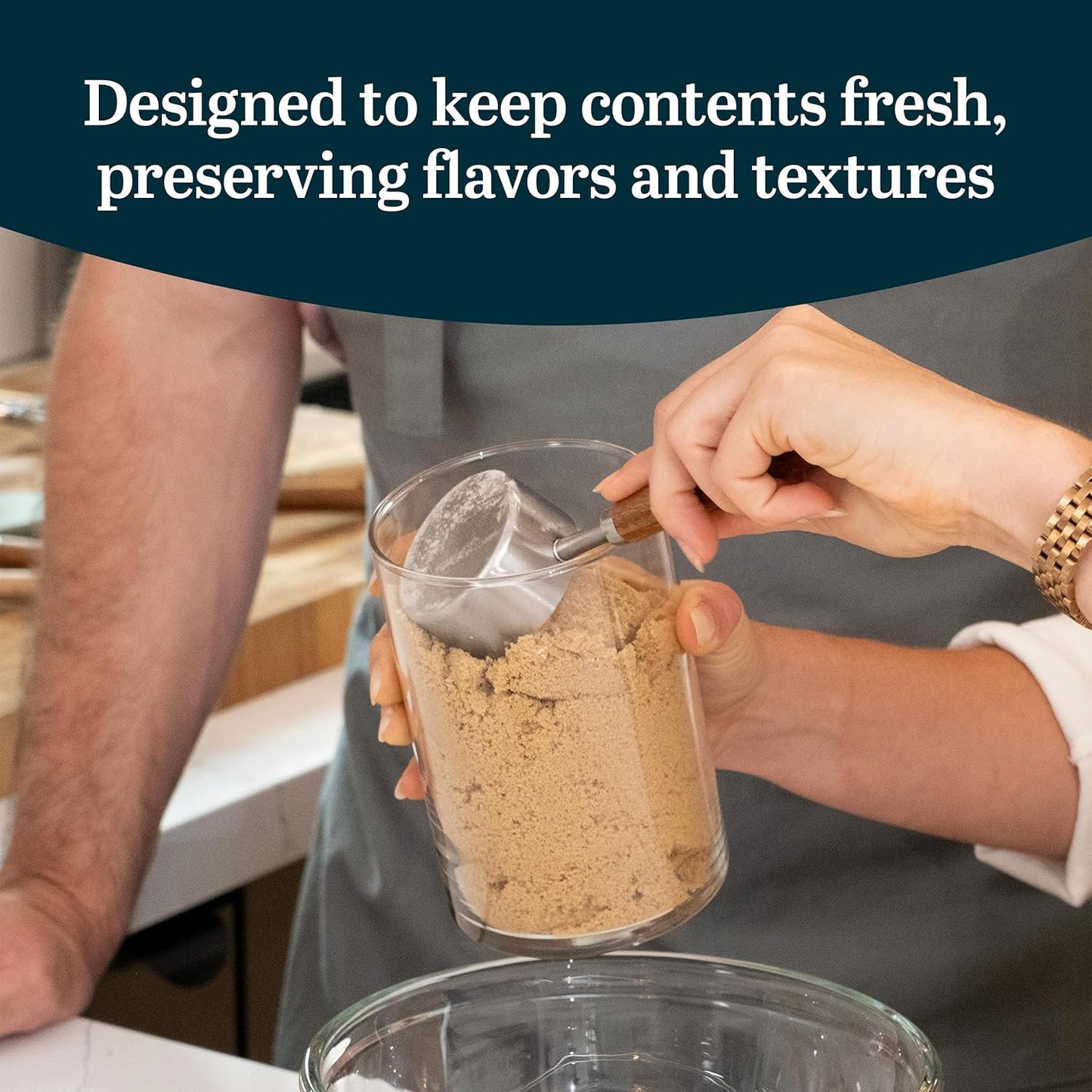 Libbey Stacking Cylinder Assorted Storage Jars, Stackable Glass Jars Set of 4, Airtight Plastic Lids, Dishwasher Safe Food Jars for Storing Dry Goods