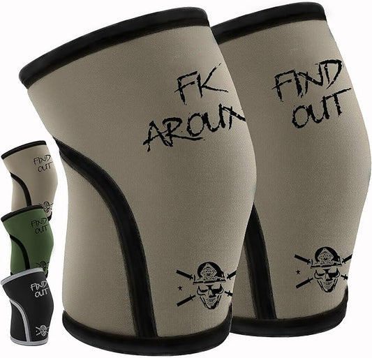 Knee Sleeves for Weightlifting & Powerlifting (7mm Pair) For Men & Women - Knee Wraps for Weight Lifting, Squats, Fitness, Gym Workout, Crossfit - IPF Approved Knee Compression Sleeve Support