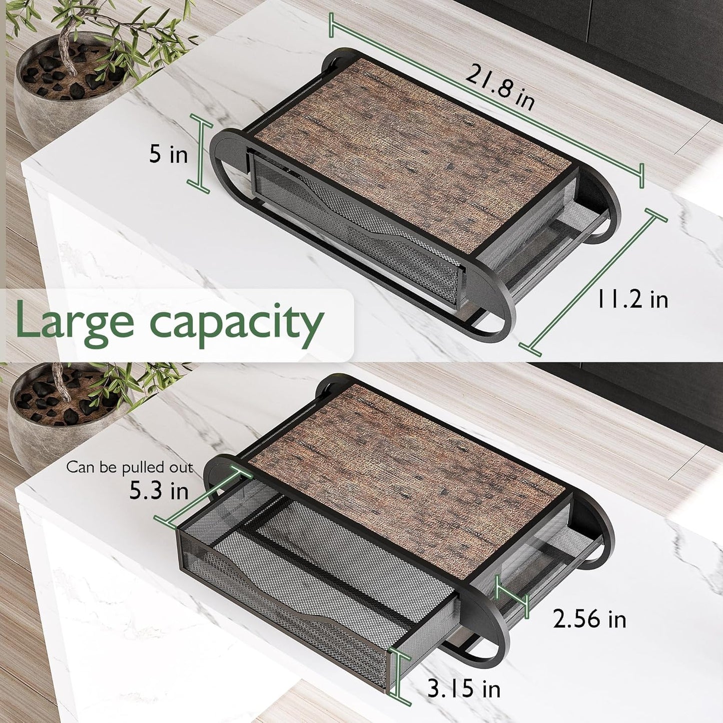 Coffee Pod K Cups Holder Organizer with Drawer On Counter For Coffee Station Bar Storage Desk Oganization