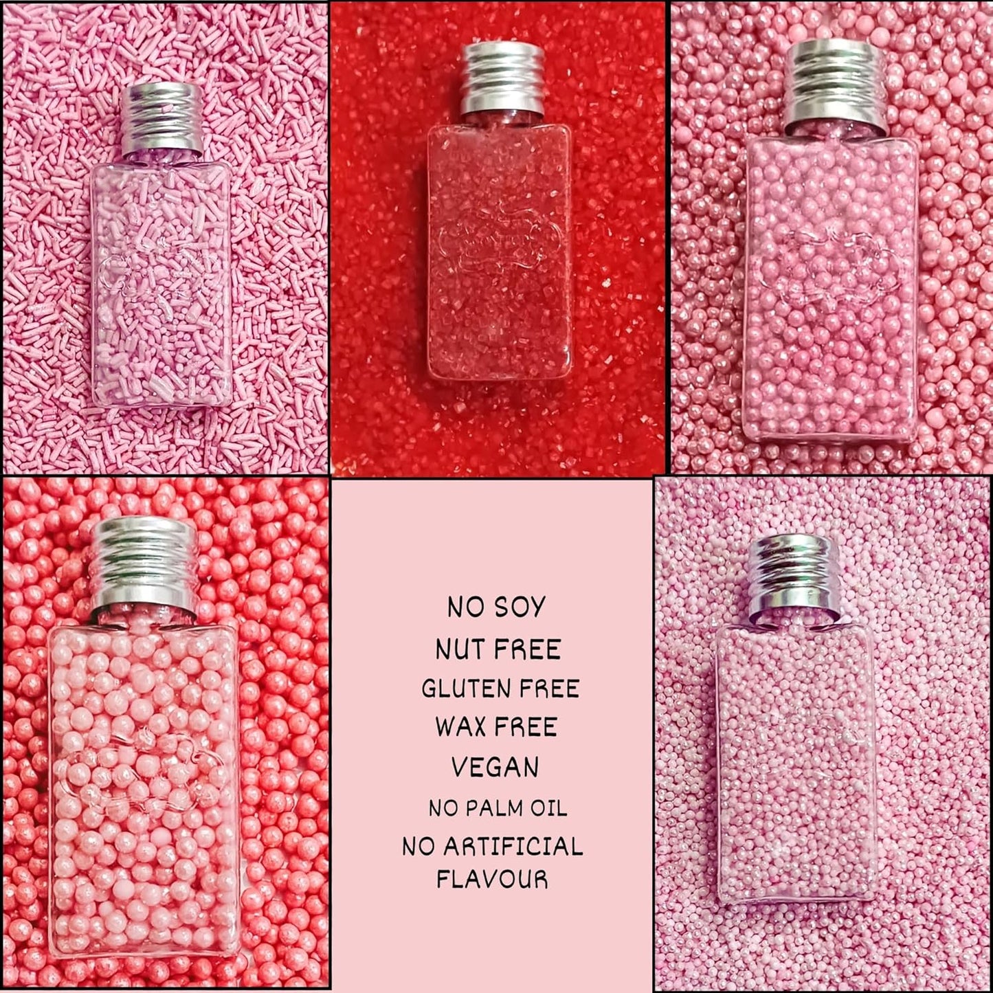 Confect Sprinkles for Cakes & Cupcakes Decoration Assorted pack of 5 Pink Pop Sprinkles Mix Blush Pink, Baby Suger & Coral Dragees Baby Pink Jimmies Vegan, Gluten-Free, Nut-Free, Soy-Free, Dairy-Free , Handcrafted Sprinkle- 5 Oz