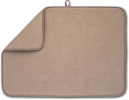 Bellemain XXL Dish Mat 24" x 17" ( LARGEST MAT ) Microfiber Dish Drying Mat , Super absorbent ( Mocha )