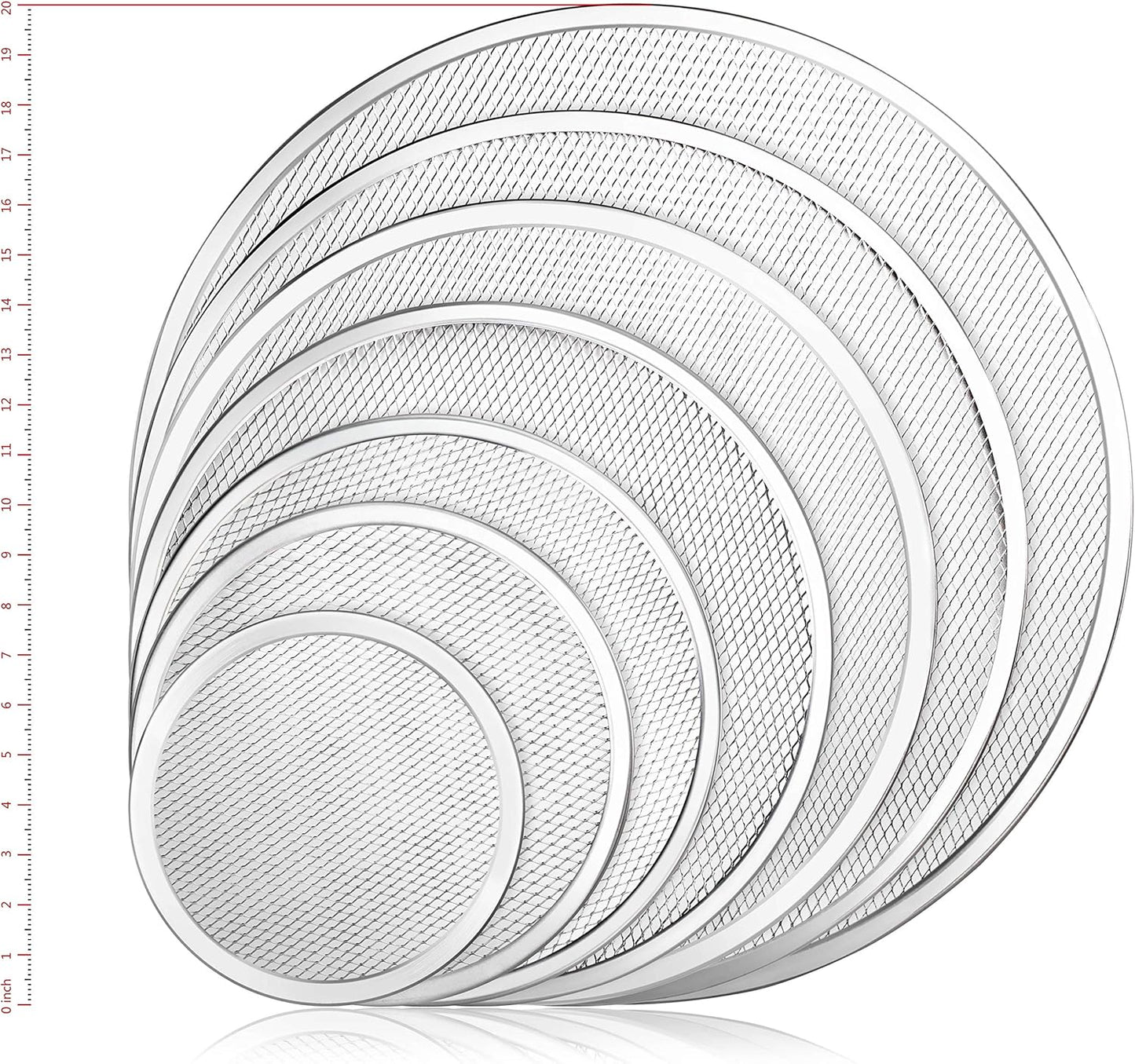 New Star Foodservice Restaurant-Grade Aluminum Pizza Baking Screen, Seamless (14-Inch (Pack of 6))