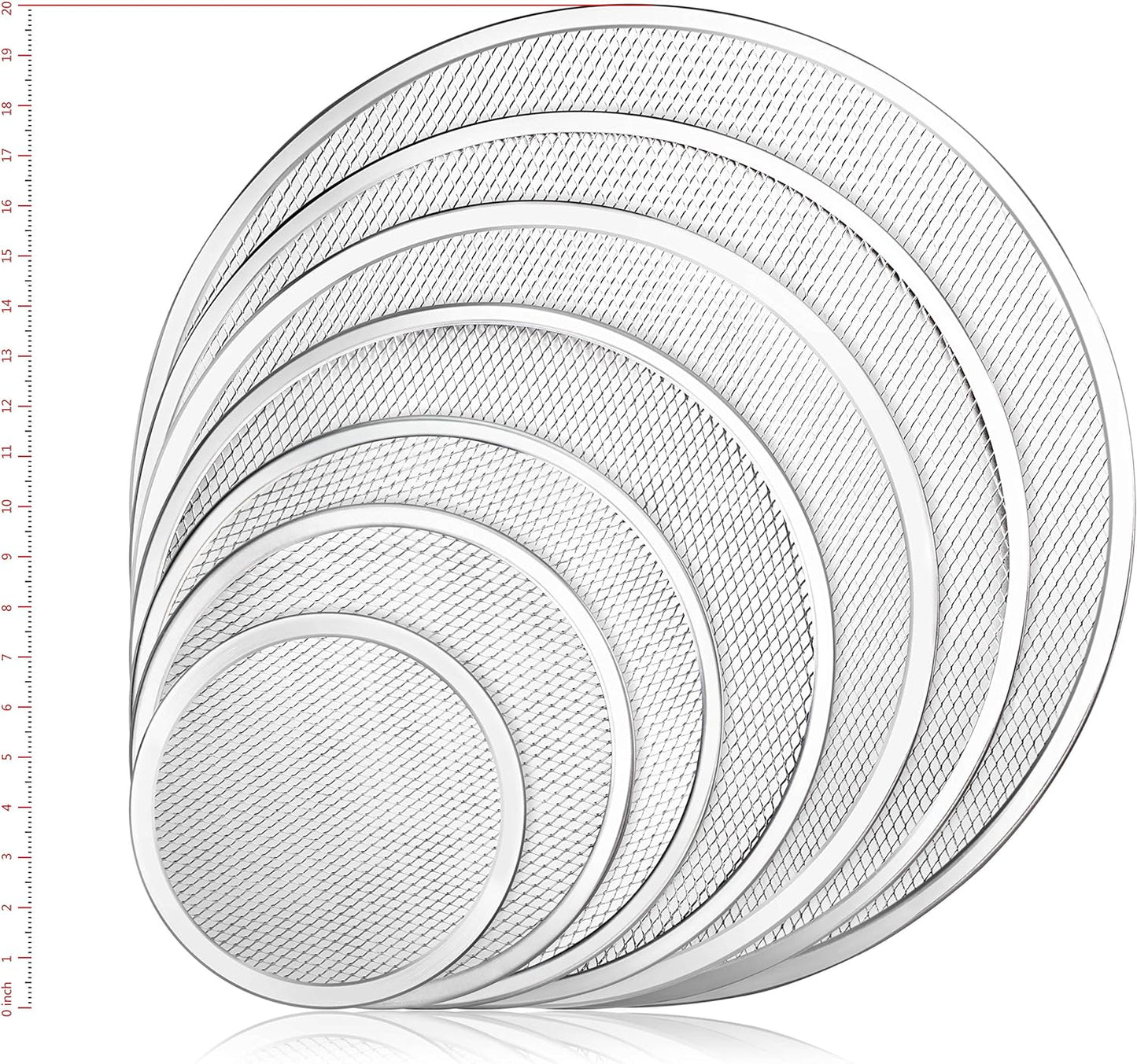 New Star Foodservice 50943 Restaurant-Grade Aluminum Pizza Baking Screen, Seamless, 10-Inch, Pack of 6