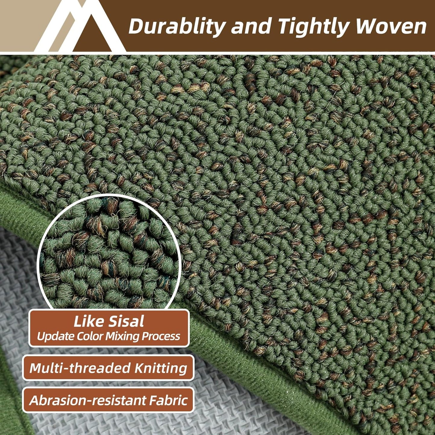 COSY HOMEER Kitchen Rugs Non Slip Washable 24"x36"+24"x60" Absorbent Kitchen Mats for Floor Stain Resistant Kitchen Runner Rug Sets of 2 Kitchen Floor Mats for Sink,Green