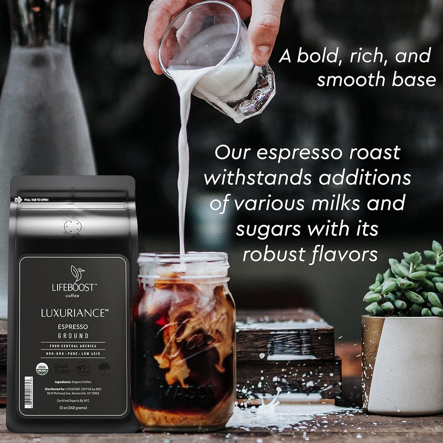 Lifeboost Espresso Ground Coffee - Non-GMO Low Acid Single Origin USDA Organic Espresso Coffee - Third Party Tested For Mycotoxins & Pesticides (Espresso Ground, 12oz, Pack of 3)