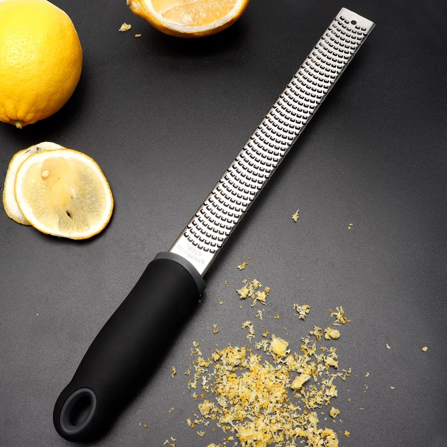 Kaishun Stainless Steel Lemon Zester, Cheese Grater for Lime, Cheese, Dishwasher Safe