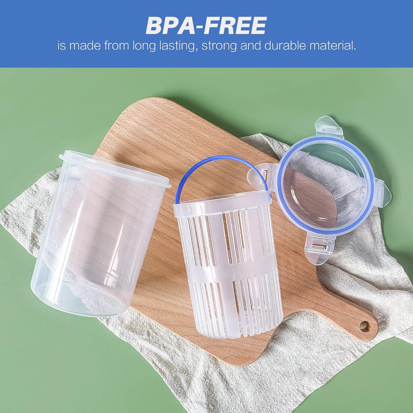 Pickle Jar 24oz 2Pack Pickle container with strainer Pickle Holder Keeper Lifter, pickle storage container pickle strainer, Flip Jar with Leak Proof and Lock It Lid