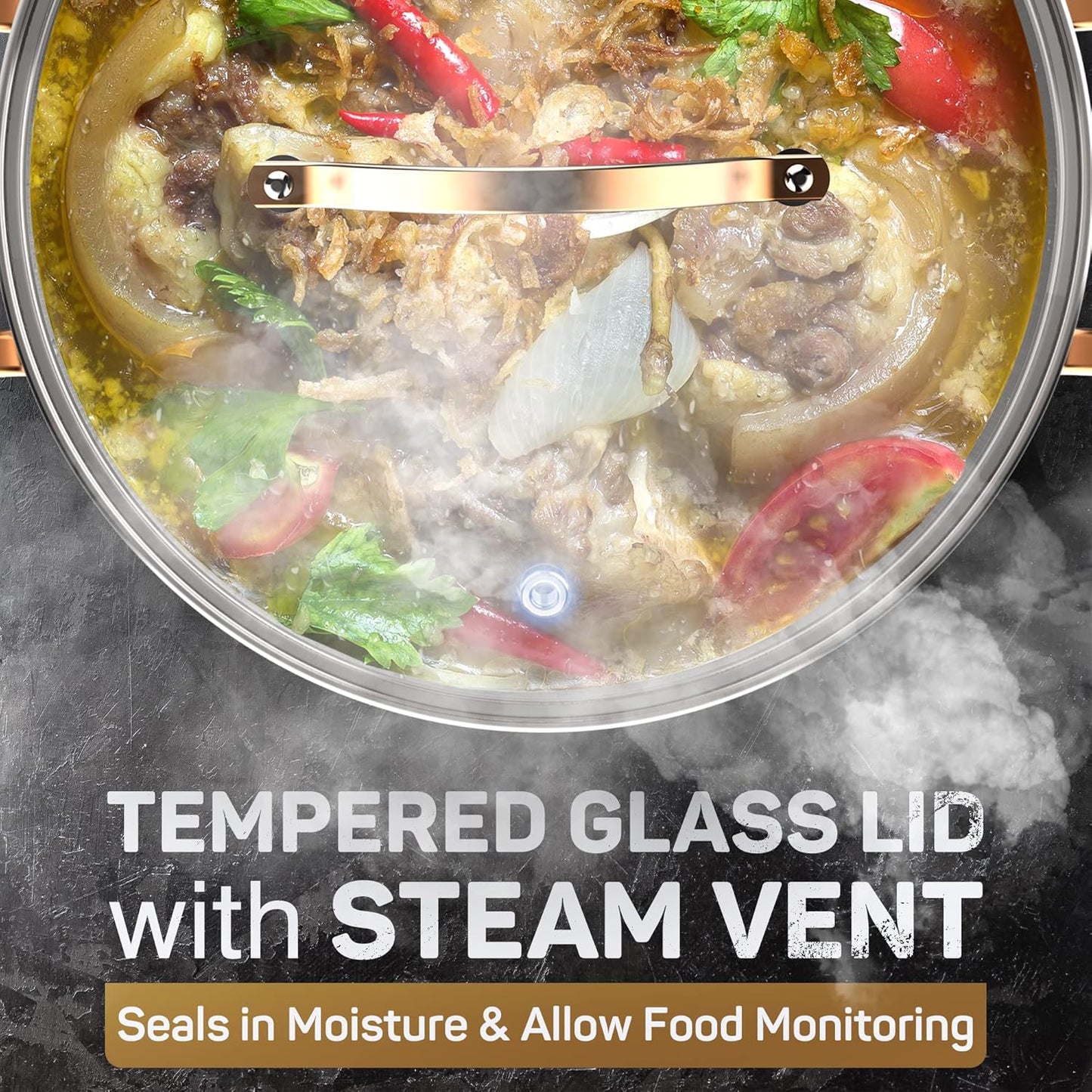 8 Quart Stock Pot, 3 Ply Whole Clad Stainless Steel Stock Pot, 8 QT Cooking Pot with Lid, Induction Pot for Cooking, 18/10 Stainless Steel Cookware Stockpots Oven, Gas and Dishwasher Safe