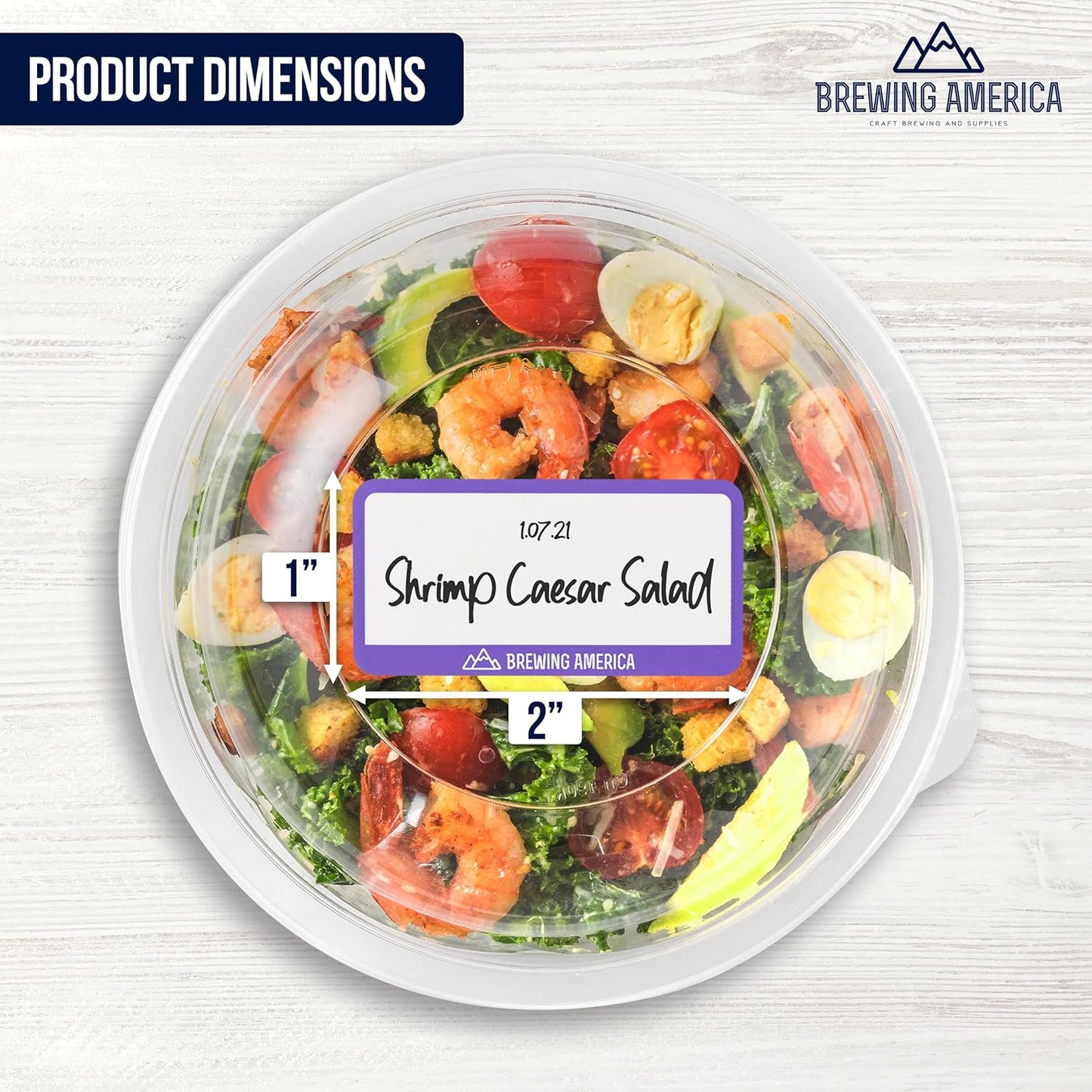 Dissolvable Food Labels for Food Containers - Made in USA - Great for Food Prep, Pantry, Canning, Freezer, Mason Jar Storage, Bottles and Rotation– No Scrubbing, No Residue - Violet Purple