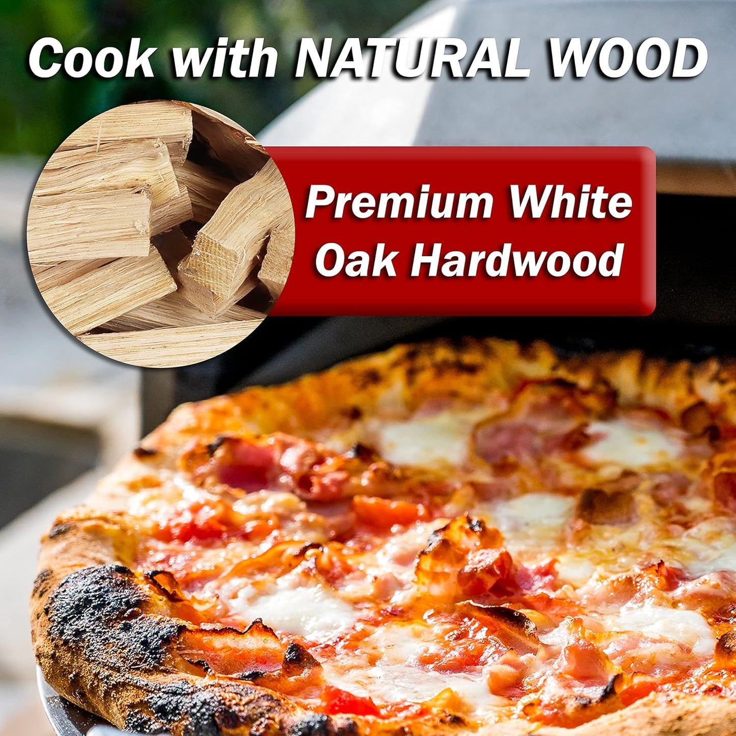 Mini Pizza Oven Wood 6 Inch Firewood Pizza Logs Naturally Cured White Oak Hardwood for Portable Wood Pizza Ovens 790 Cubic Inches, Approximately 12-14lbs