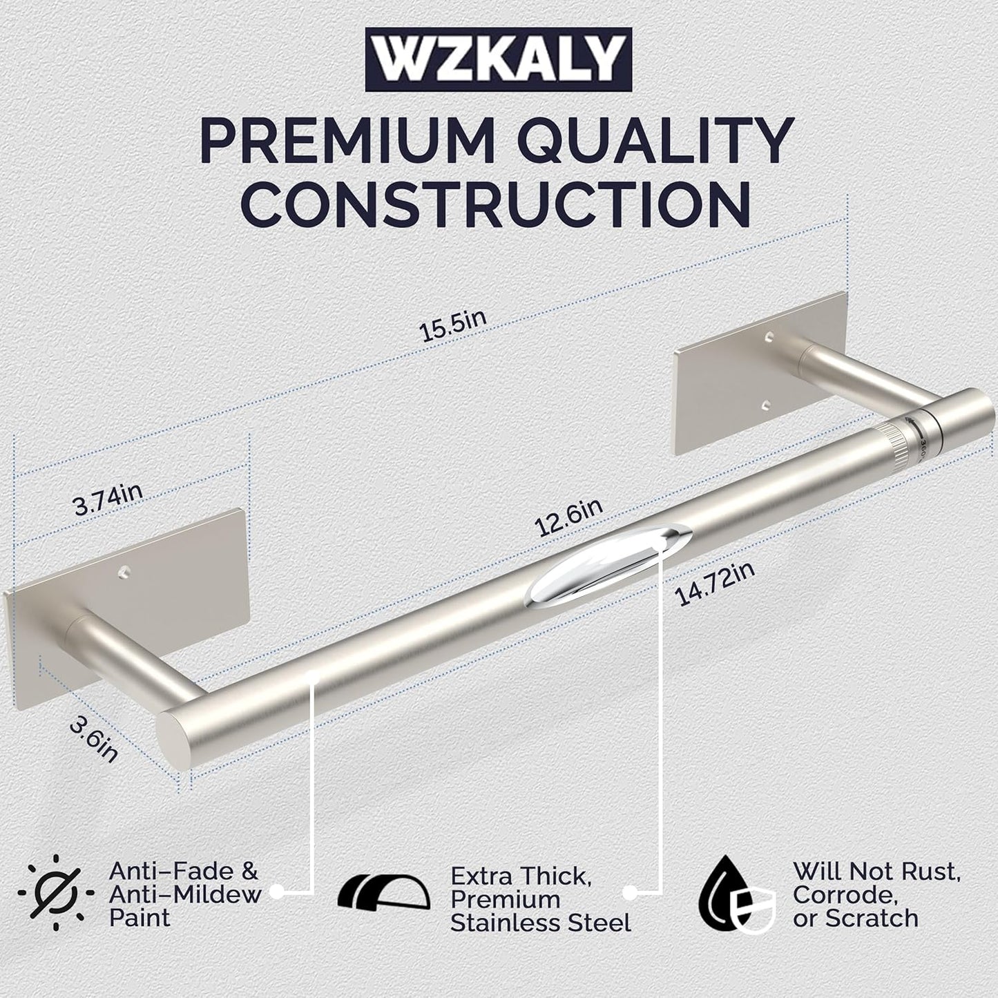 Paper Towel Holder Under Cabinet, Self Adhesive or Wall Mounted SUS304 Stainless Steel Paper Towel Holder for Kitchen, Bathroom, Farmhouse, Barbecue and Laundry (Silver)