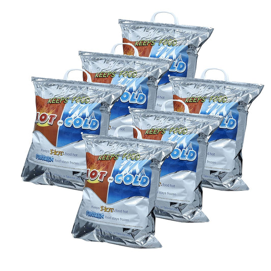 Superio Hot and Cold Insulated Bags for Food Delivery, Grocery Shopping Bags, Food Storage for Hot and Frozen Food for Travel, Disposable Cooler Bag, Reinforced Thermal Lunch Bag (6, 16"x19.25")