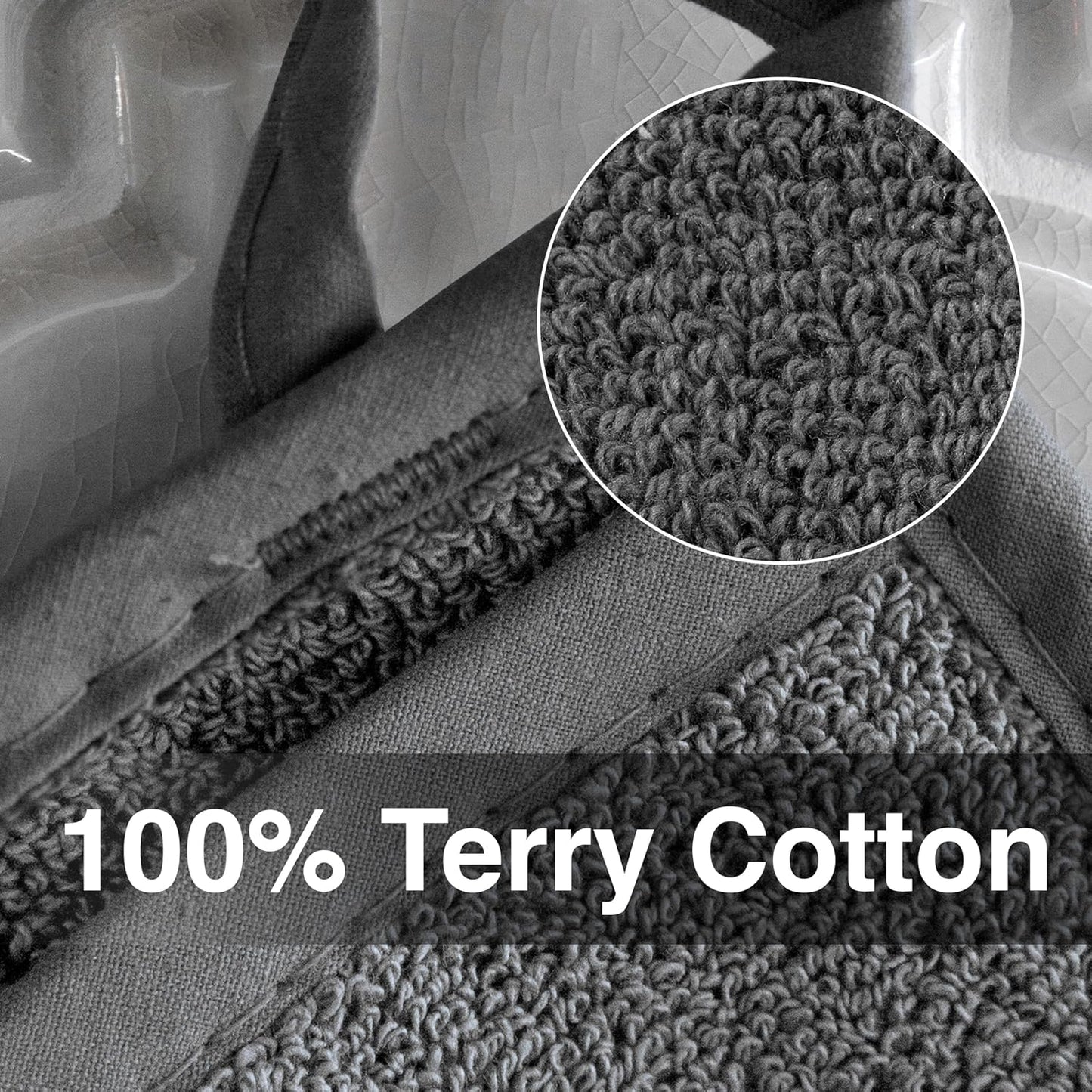 RITZ Terry Pocket Mitt & Hot Pad: Unparalleled Heat Resistant, Durable 100% Cotton – Ergonomically Designed for Optimal Grip – Easy-Care Machine Washable – 4-Pack, Graphite